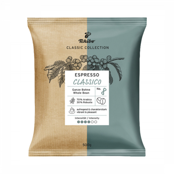 Tchibo Classic Espresso Classico, Ganze Bohne, 500g